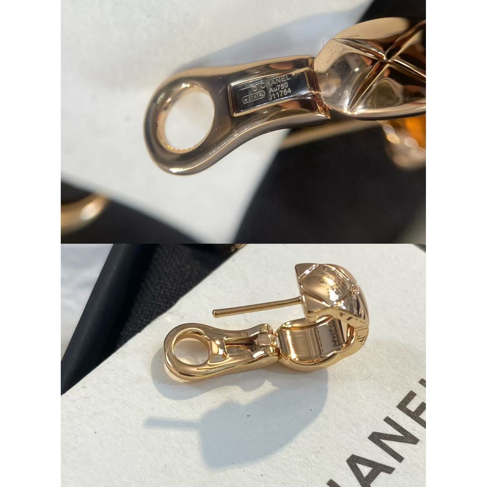<p>CHANEL&nbsp; 菱格带钻/光面耳环</p>