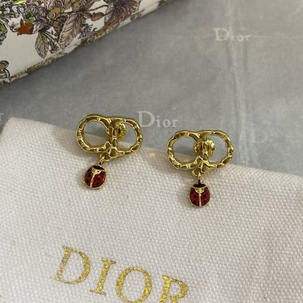 <p>DIOR 七夕限定瓢虫CD耳钉</p>