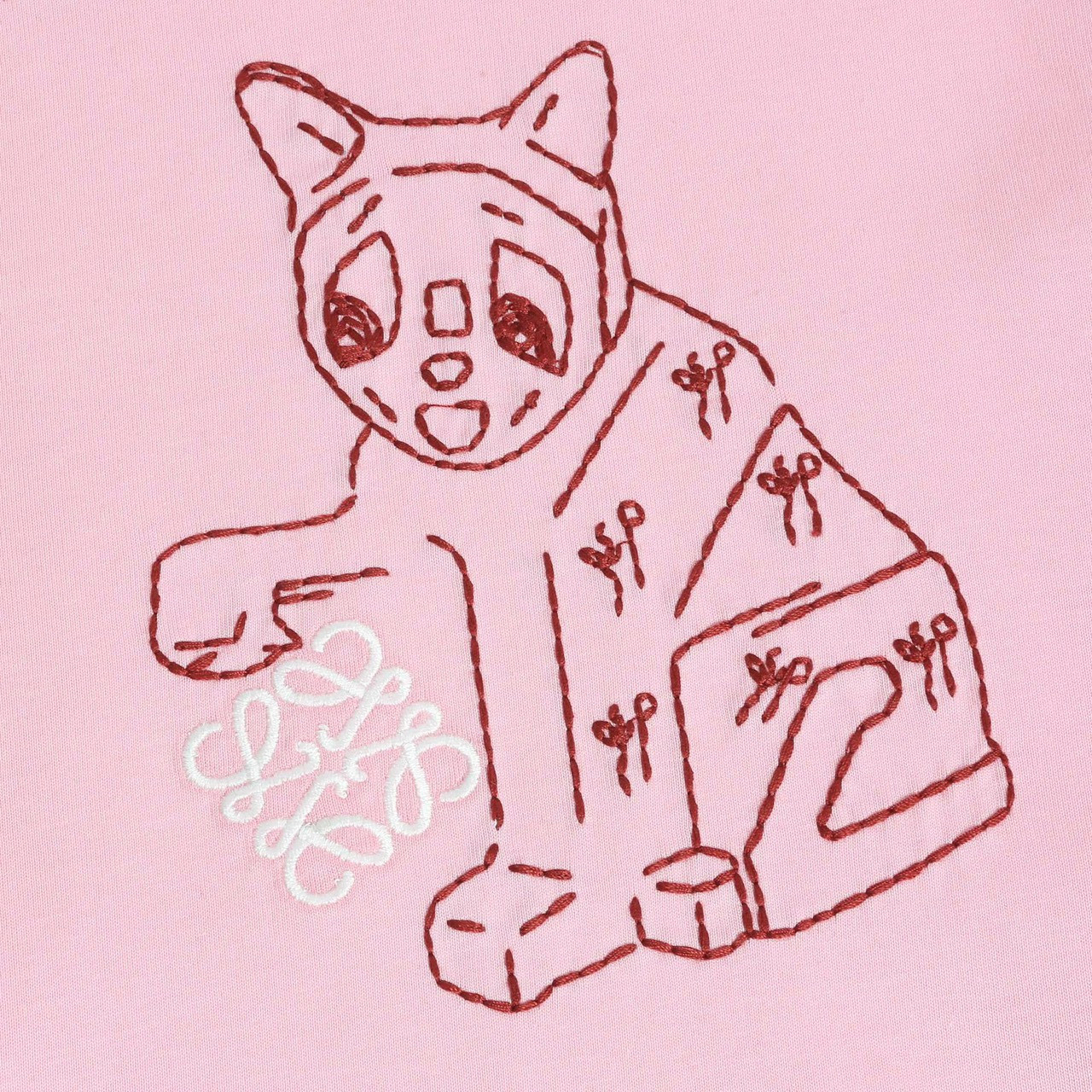 <p>LOEWE &nbsp;logo绣花短袖T恤(粉)</p>