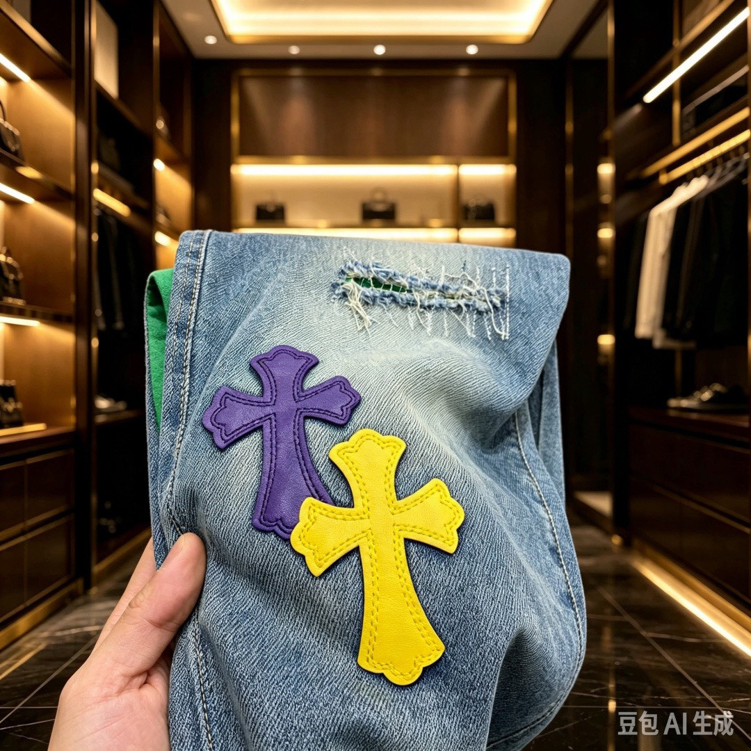 <p>CHROME HEARTS 欧洲专柜新款修身小直筒牛仔裤</p>