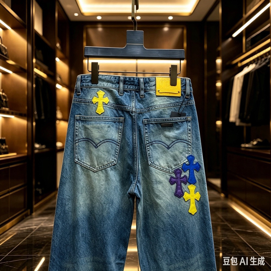 <p>CHROME HEARTS 欧洲专柜新款修身小直筒牛仔裤</p>