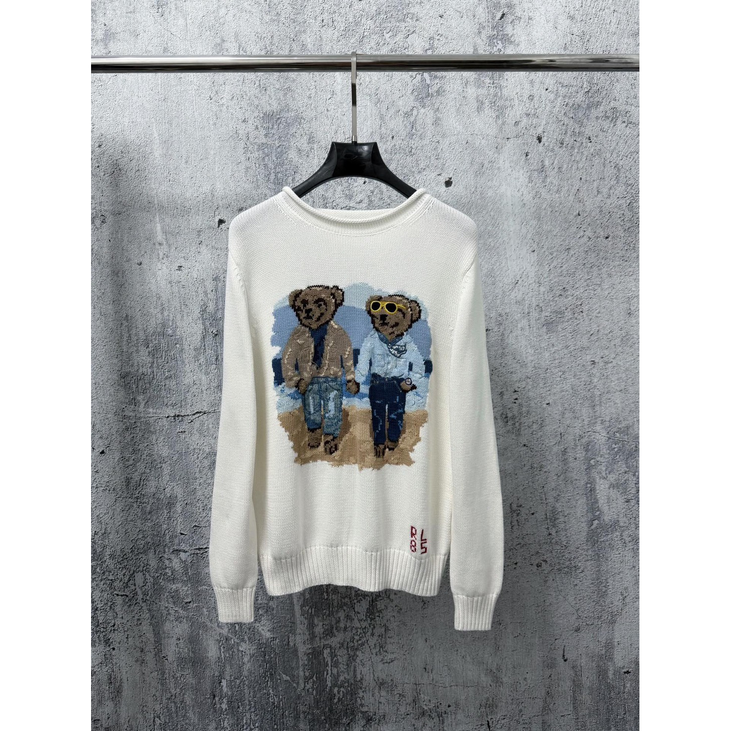<p>Ralph Lauren 宽松版棉圆领针织衫(白)</p>