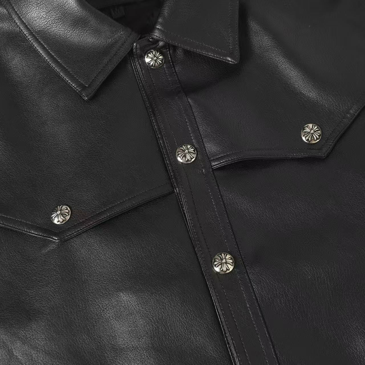 <p>Chrome Hearts 手臂大刺绣皮衣(黑)</p>