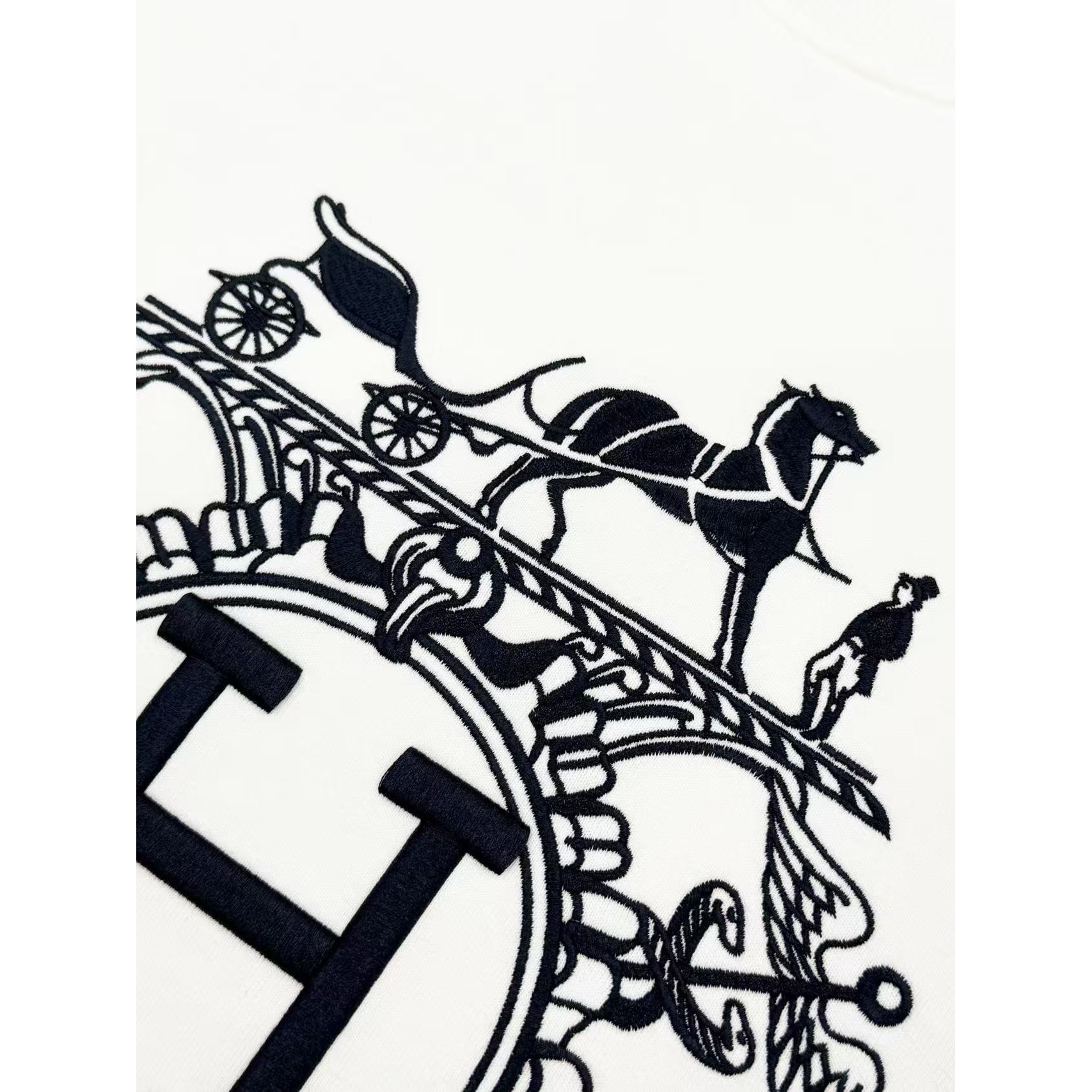 <p>Hermes 刺绣圆领卫衣(白)</p>