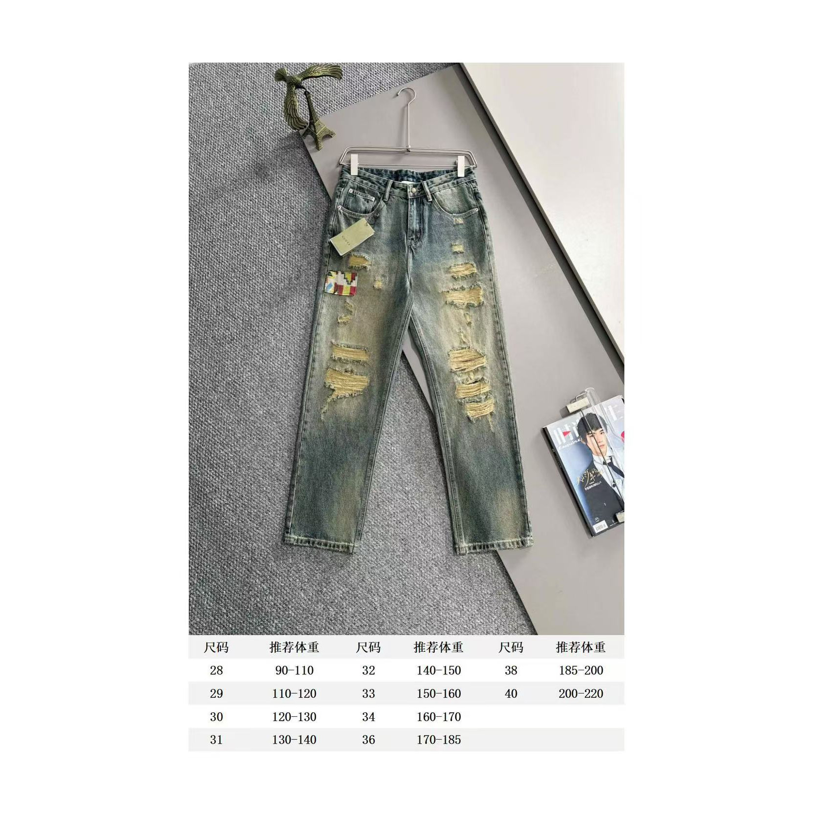 <p>GUCCI&nbsp;四季款经典牛仔裤直筒长裤(藍)</p>