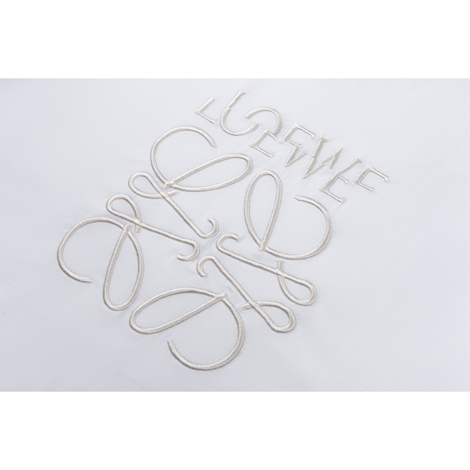 <p>LOEWE 错位绣花袖T恤(白)</p>