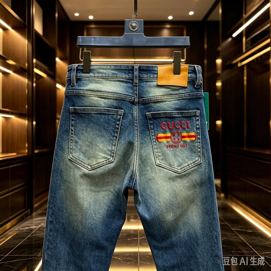 <p>GUCCI&nbsp;欧洲专柜新款修身小直筒牛仔裤</p>
