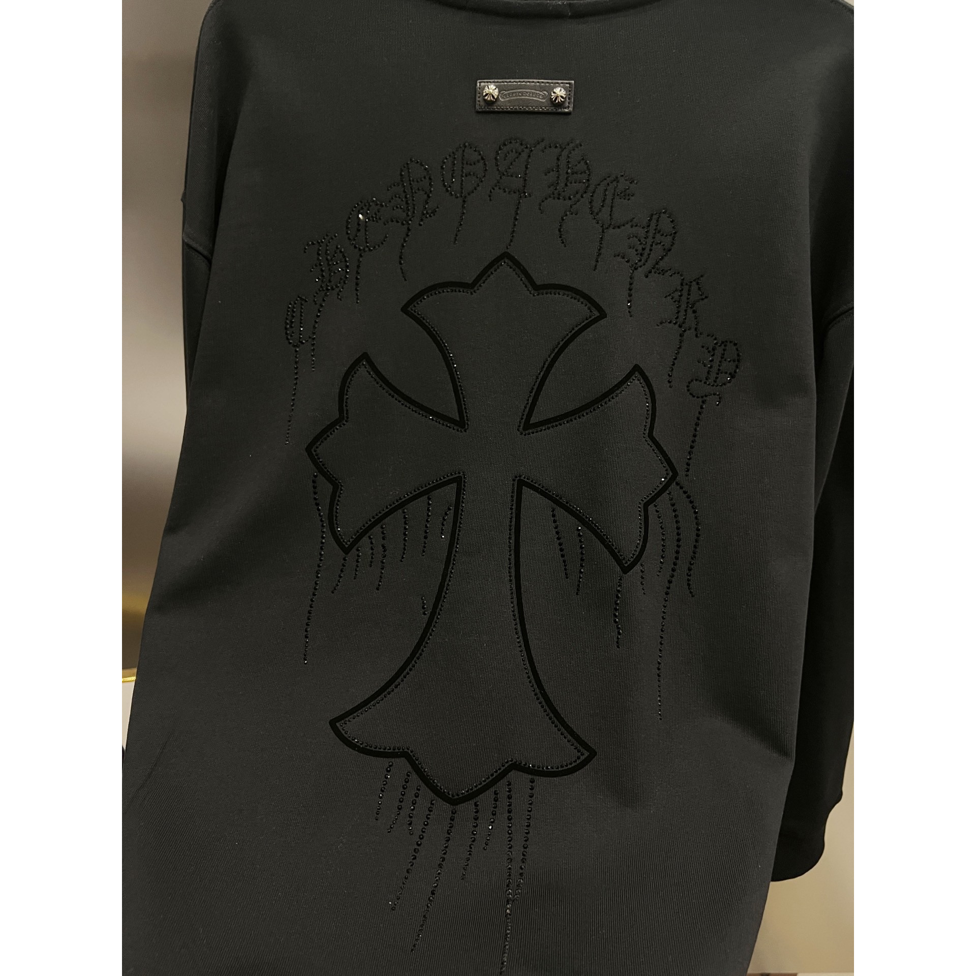 <p>CHROME HEARTS 圆领长袖卫衣(黑)</p>