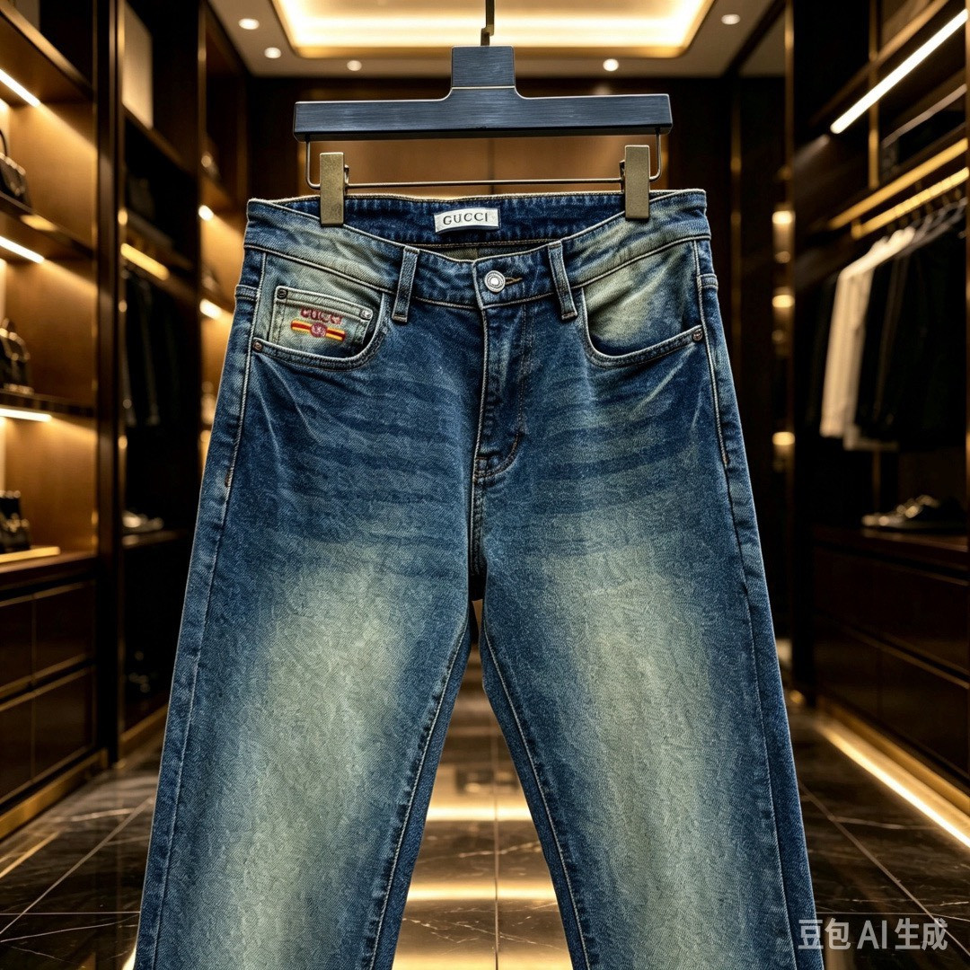<p>GUCCI&nbsp;欧洲专柜新款修身小直筒牛仔裤</p>
