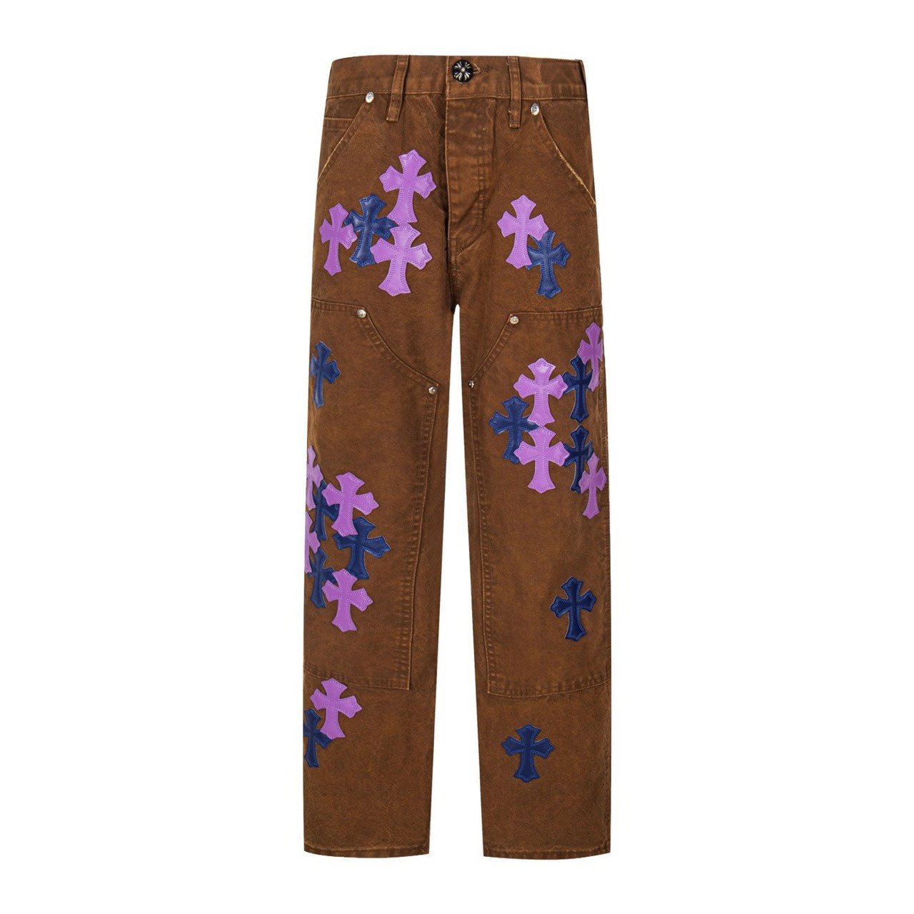 <p>CHROME HEARTS 棕伐木紫色多皮牛仔裤(1786#)</p>
