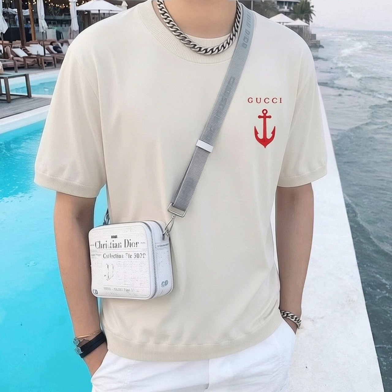 <p>GUCCI 针织衫圆领(白)</p>