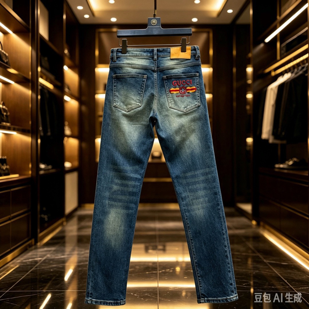 <p>GUCCI&nbsp;欧洲专柜新款修身小直筒牛仔裤</p>