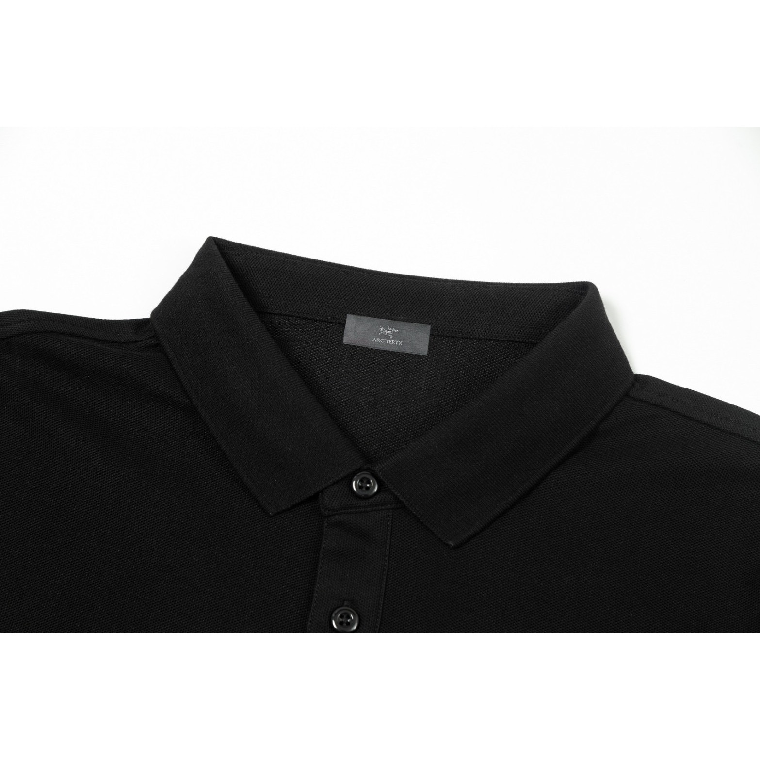 <p>Arc'teryx 高端珠地棉休闲长袖POLO衫(黑)</p>