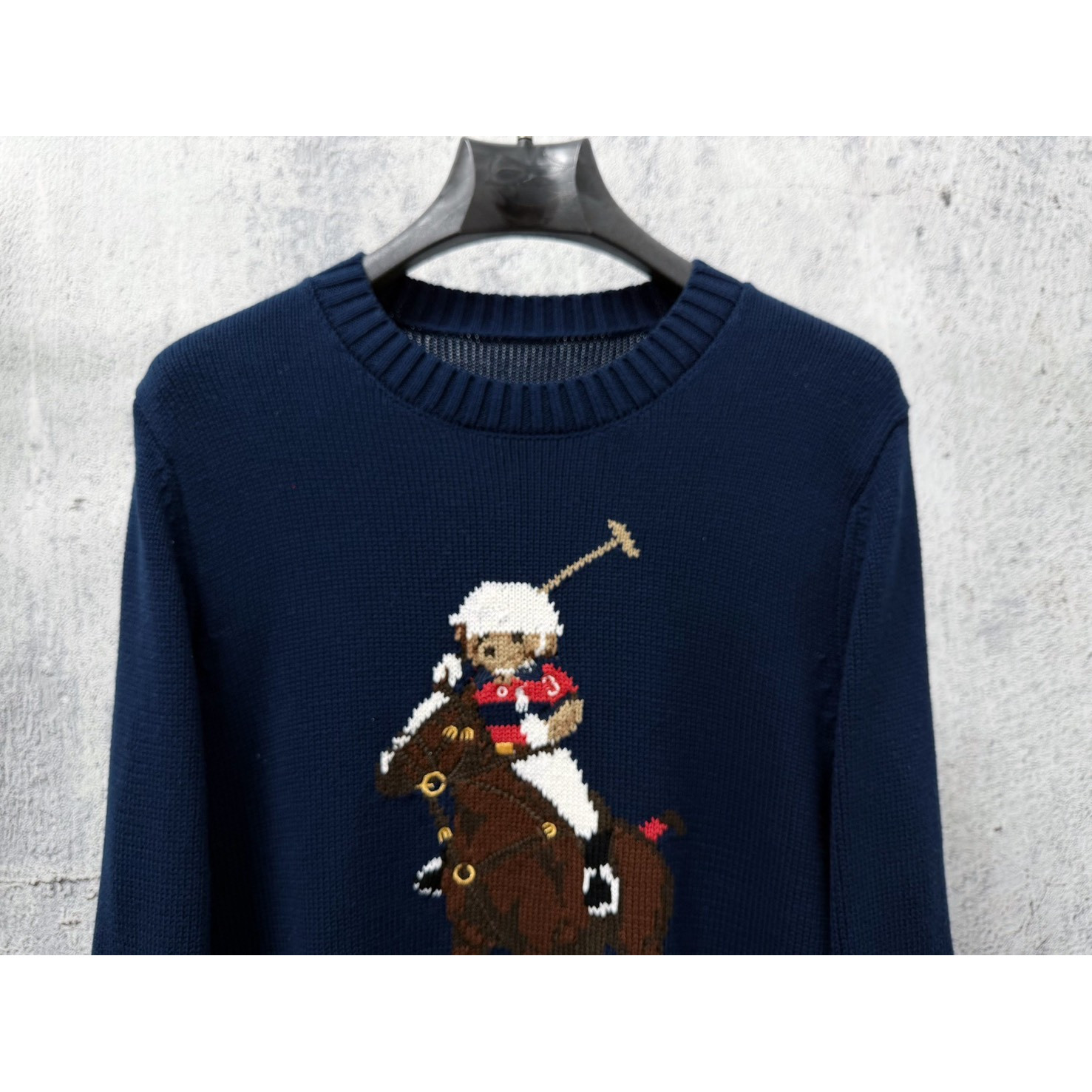 <p>Ralph Lauren 宽松版棉圆领针织衫(深藍)</p>