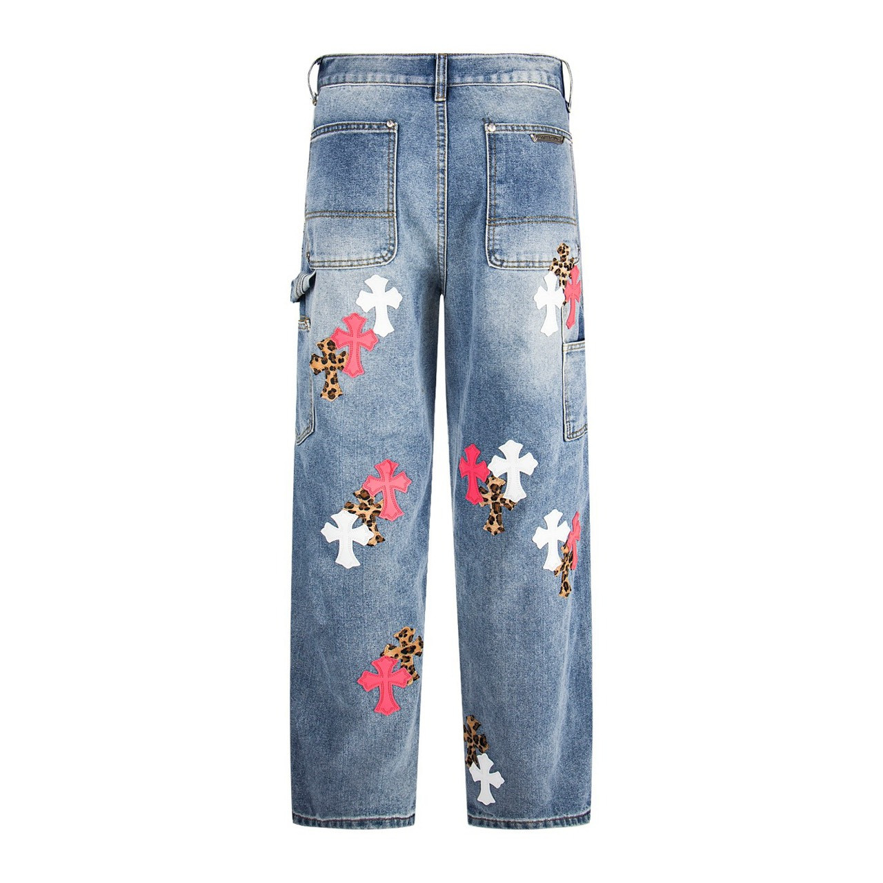 <p>CHROME HEARTS 蓝白多色拼皮泼墨牛仔美式工装长裤(1732#)</p>

<p>&nbsp;</p>