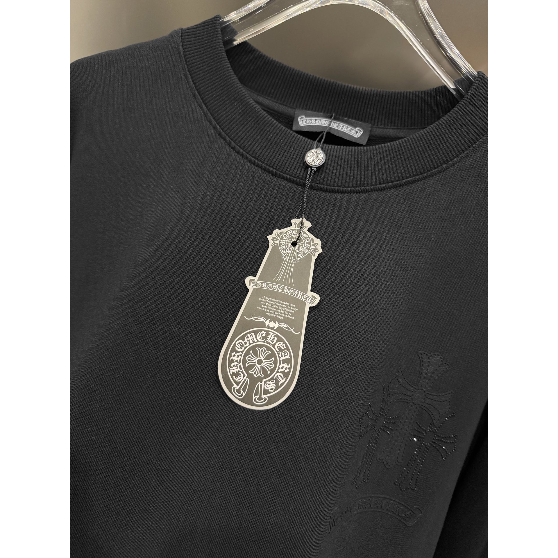 <p>CHROME HEARTS 圆领长袖卫衣(黑)</p>