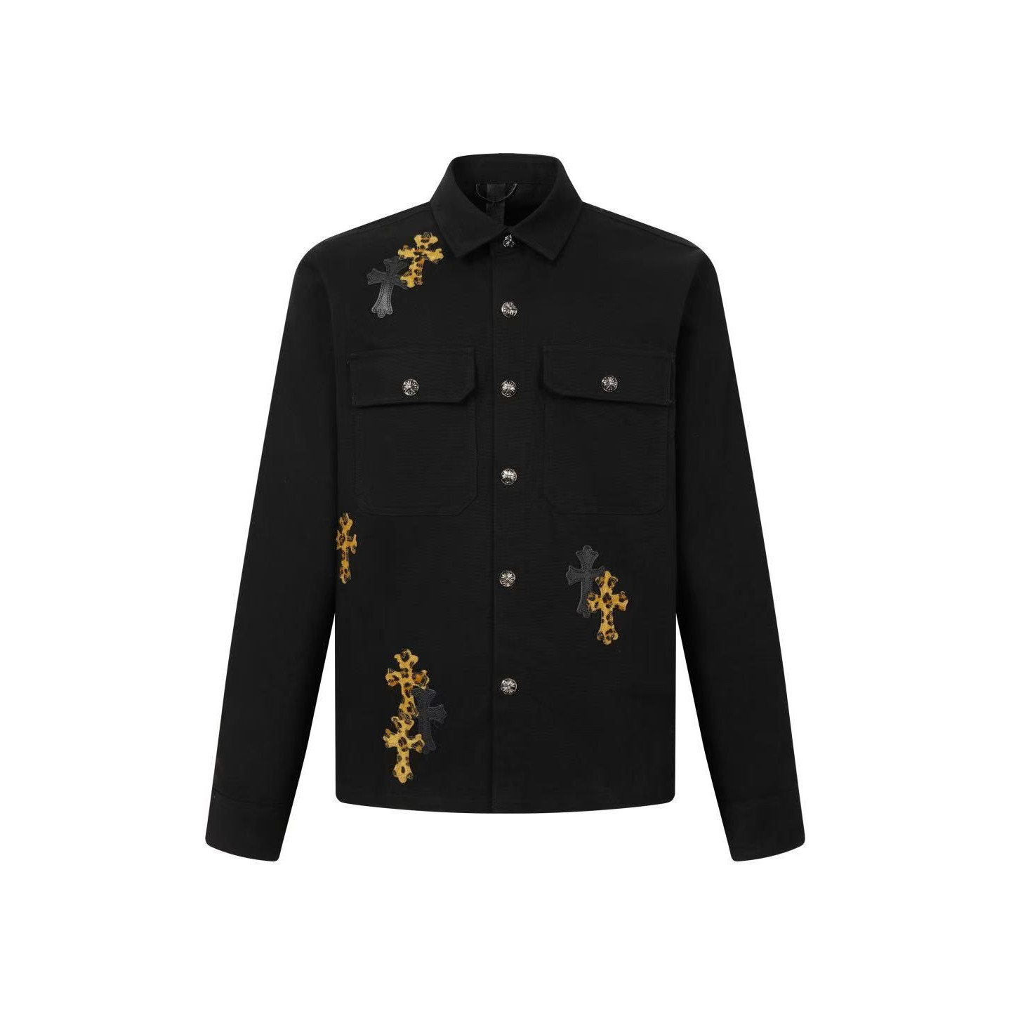 <p>CHROME HEARTS 十字架工装牛仔外套(黑)<br />
&nbsp;</p>