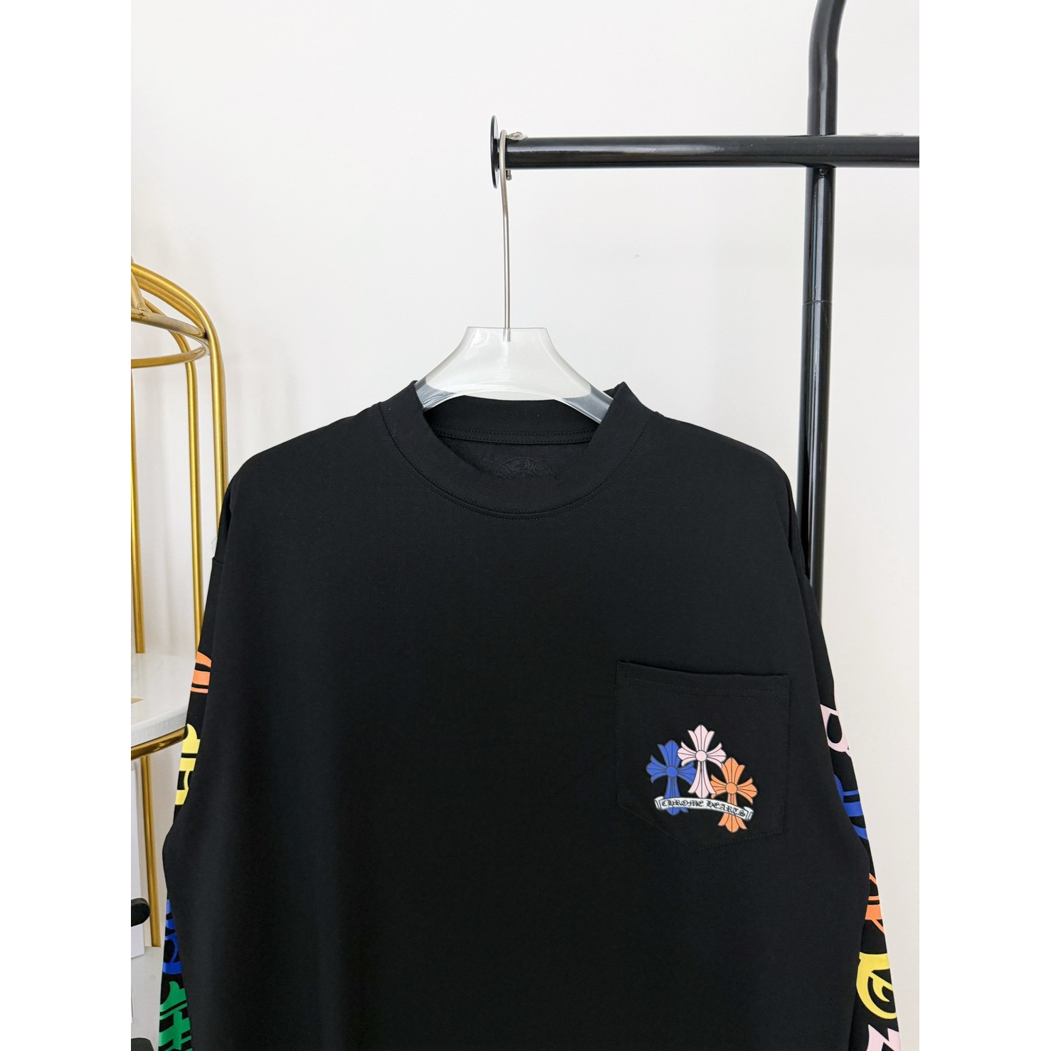 <p>Chrome Hearts 彩色十字圆领长T(HE272黑)</p>