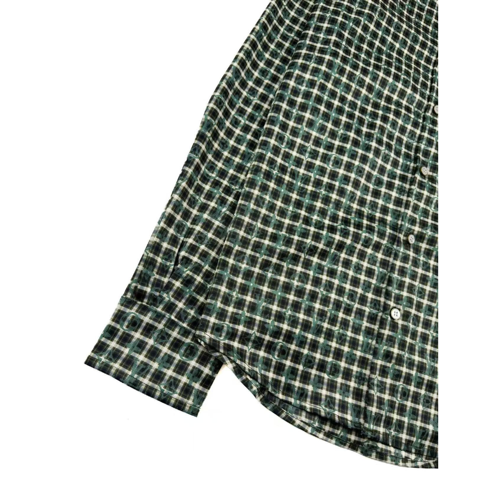 <p>LV 格纹翻领单排扣长袖衬衫(783043)</p>