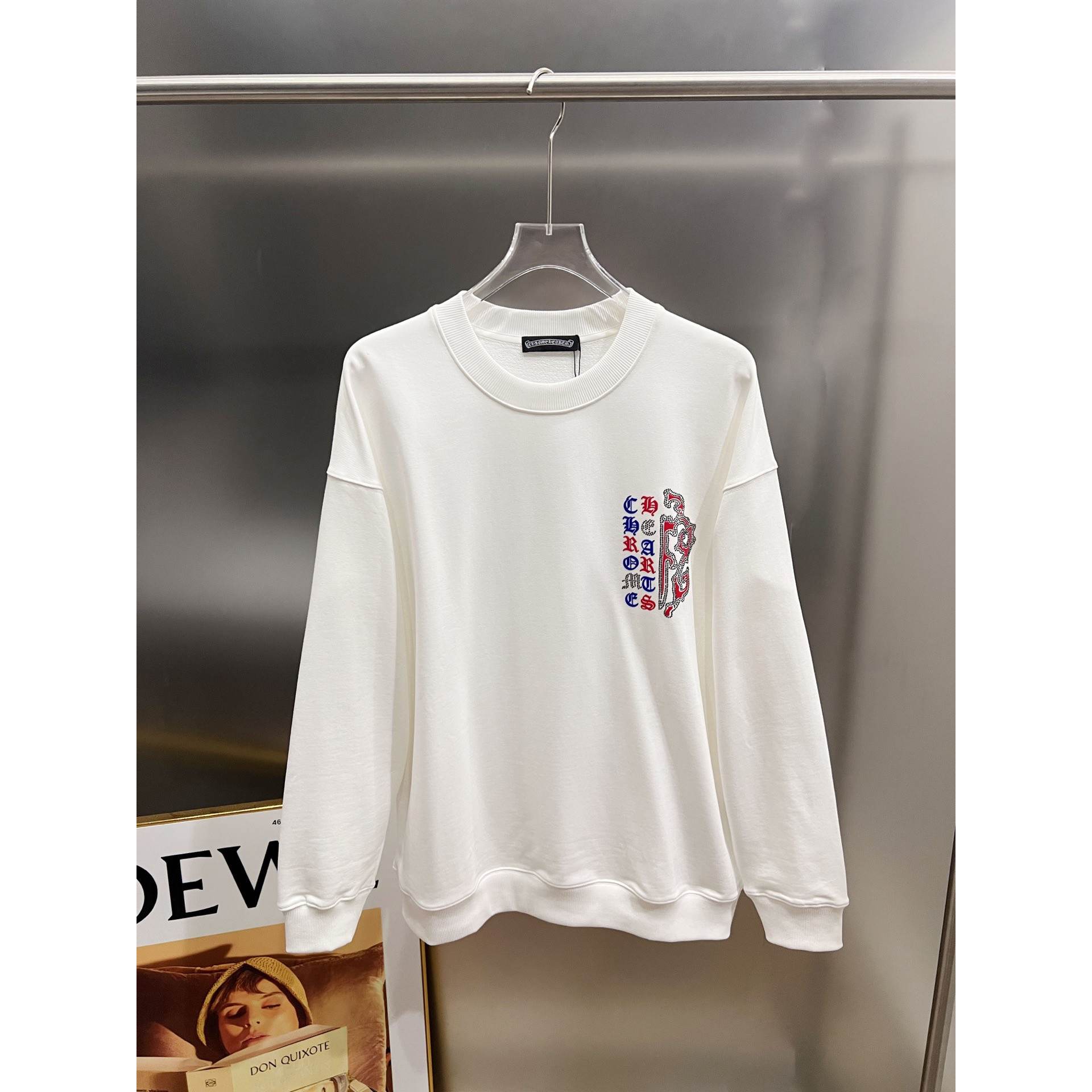 <p>CHROME HEARTS 圆领长袖卫衣(白)</p>
