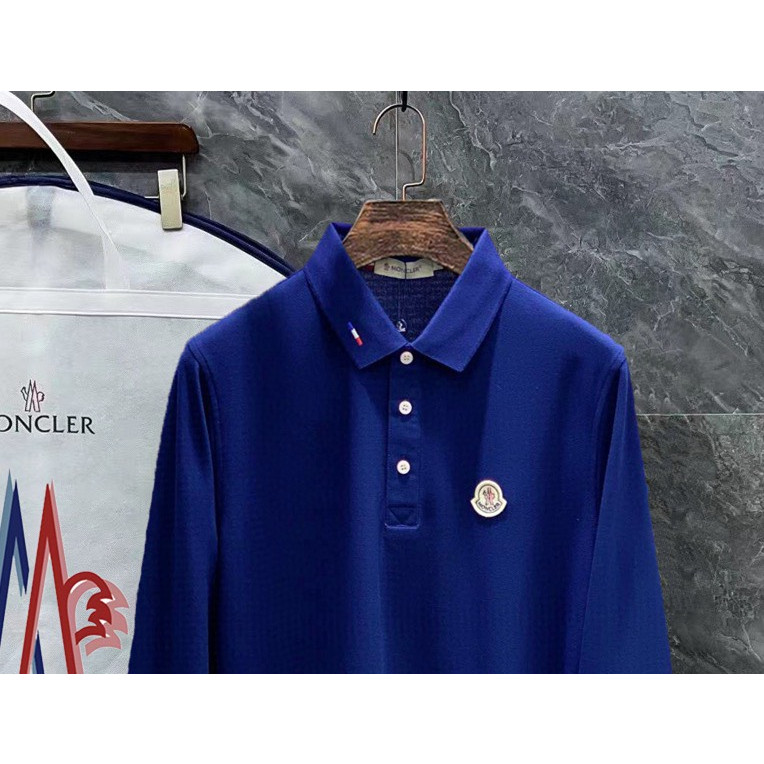 <p>MONCLER 立体徽标翻领长袖Polo衫(藍)</p>
