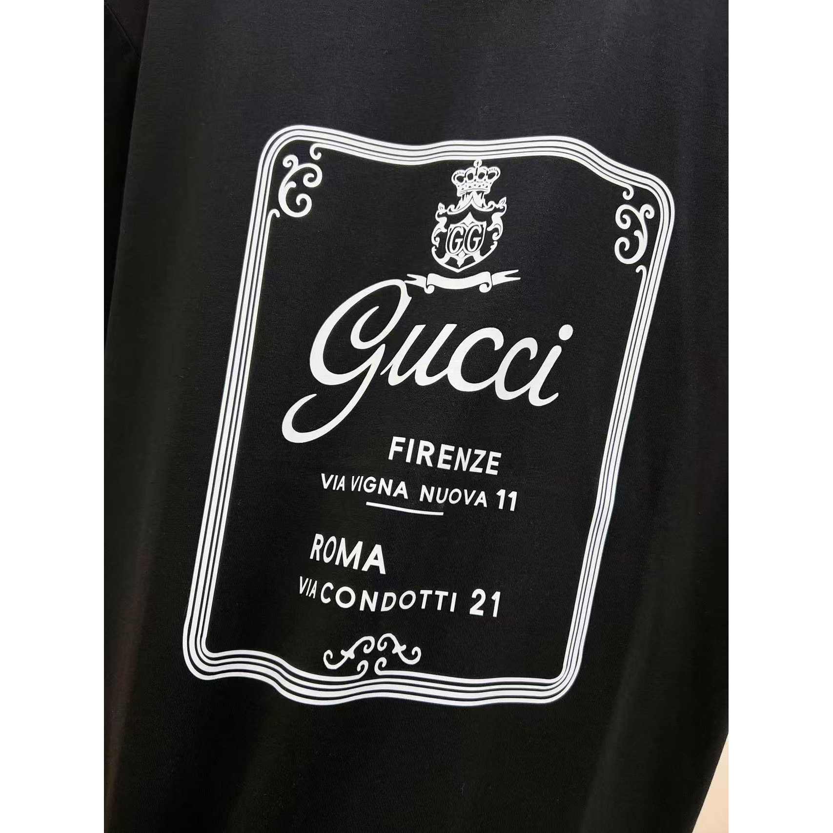 <p>GUCCI&nbsp;印花圆领短袖T恤(黑)</p>