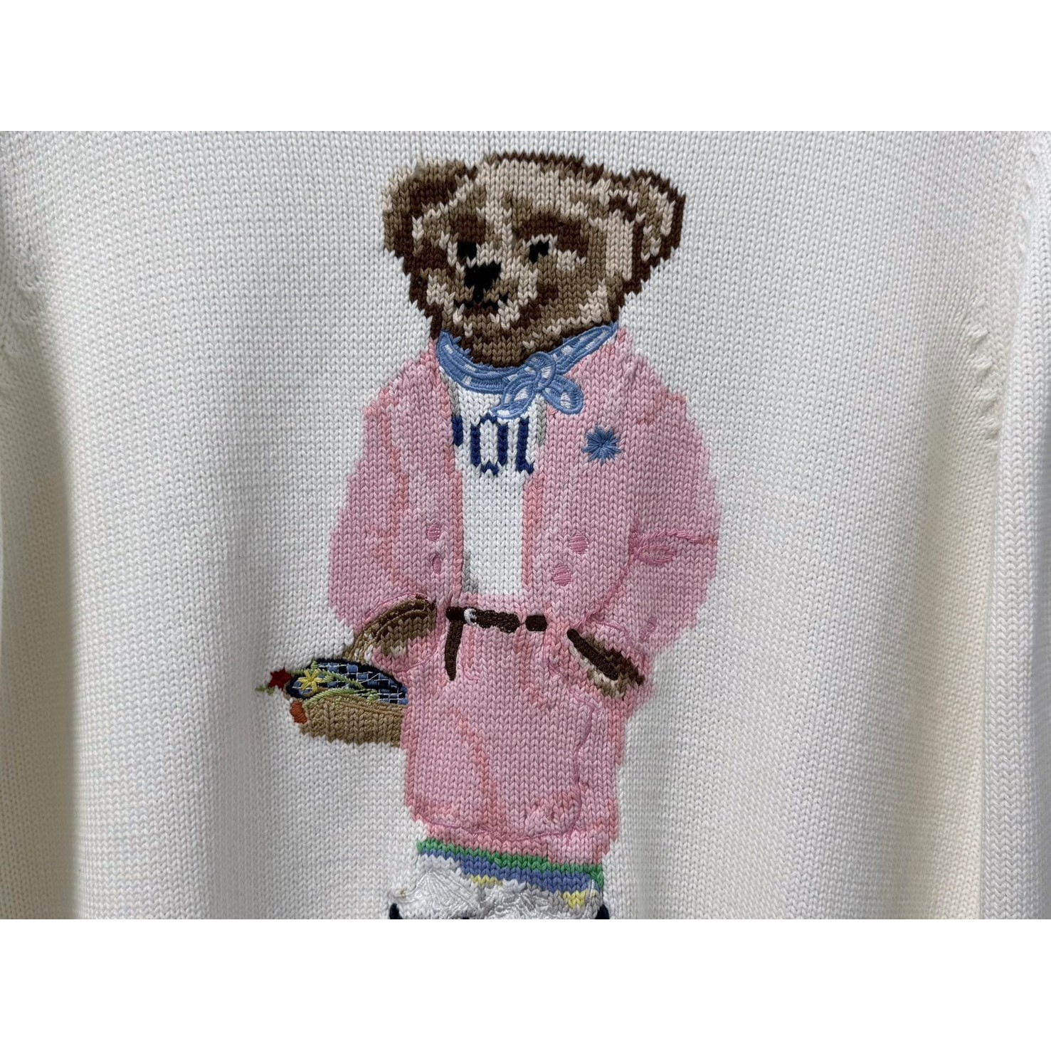 <p>Ralph Lauren 宽松版棉圆领针织衫(白)</p>