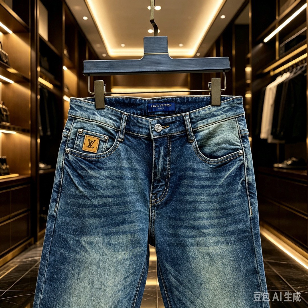 <p>LV&nbsp;欧洲专柜新款修身小直筒牛仔裤</p>
