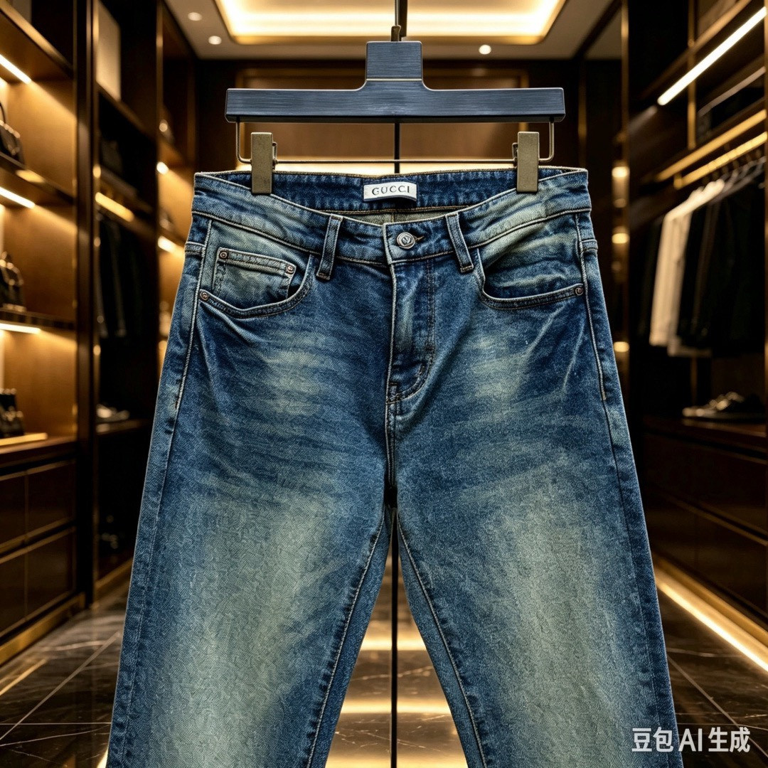 <p>GUCCI 欧洲专柜新款修身小直筒牛仔裤</p>
