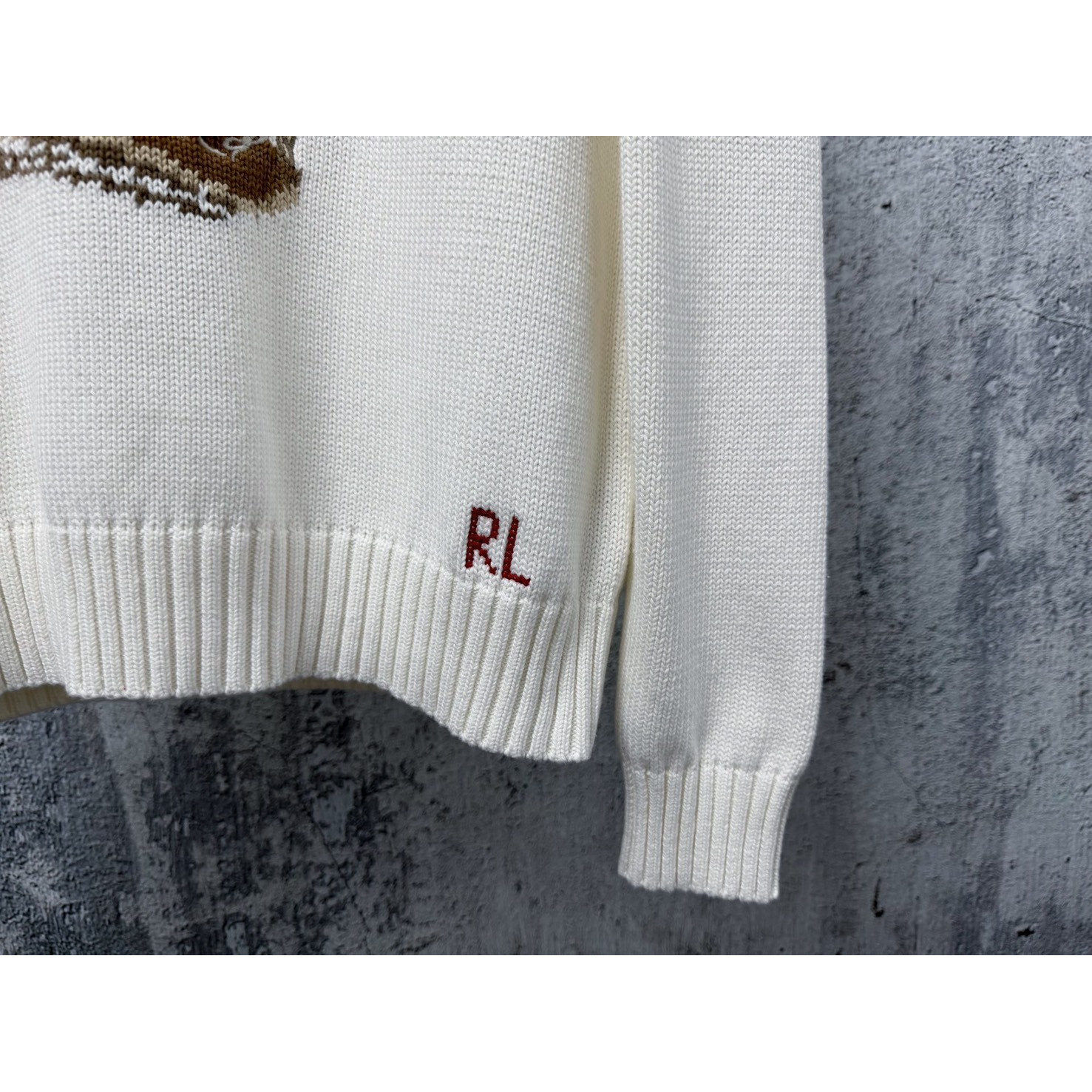 <p>Ralph Lauren 宽松版棉圆领针织衫(白)</p>