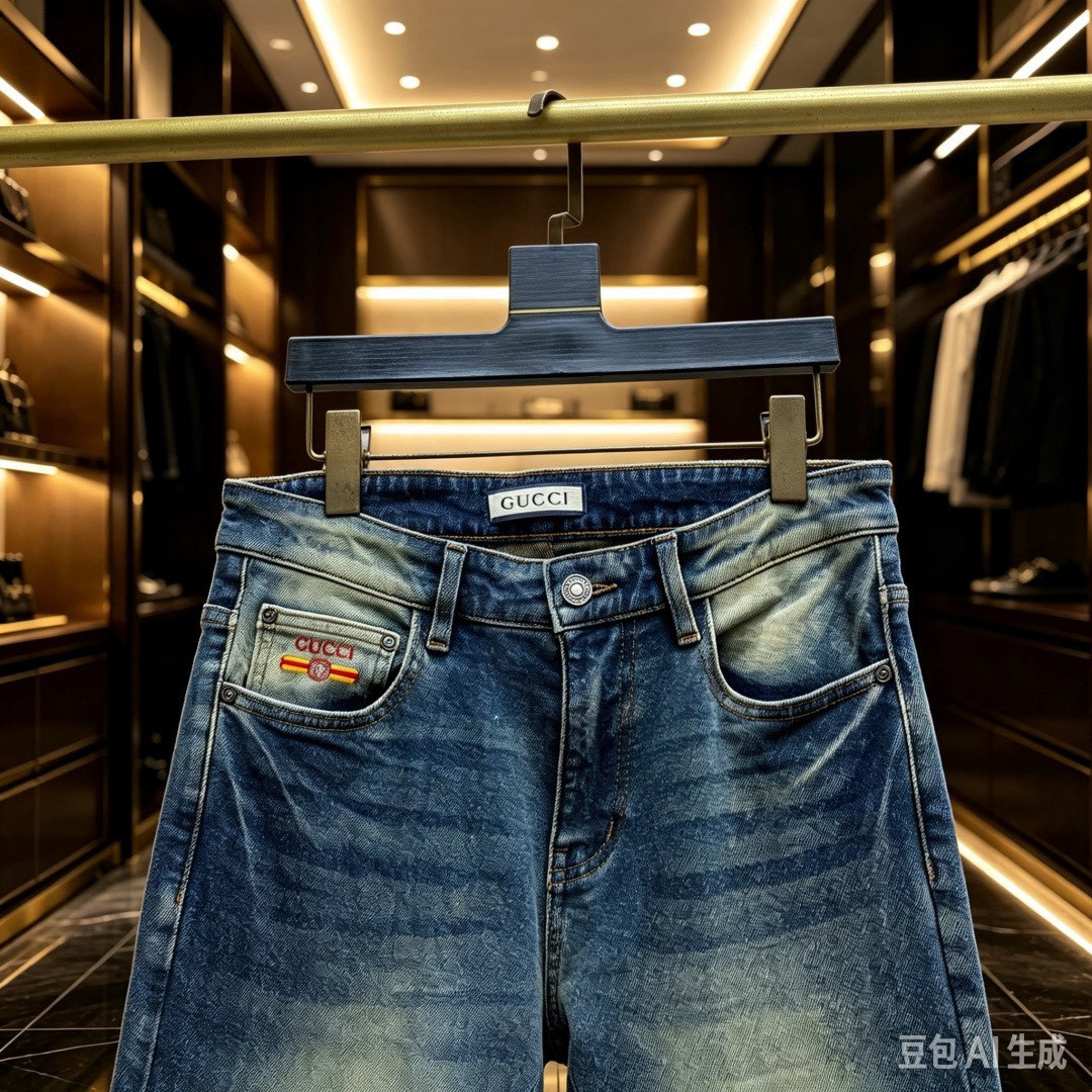 <p>GUCCI&nbsp;欧洲专柜新款修身小直筒牛仔裤</p>
