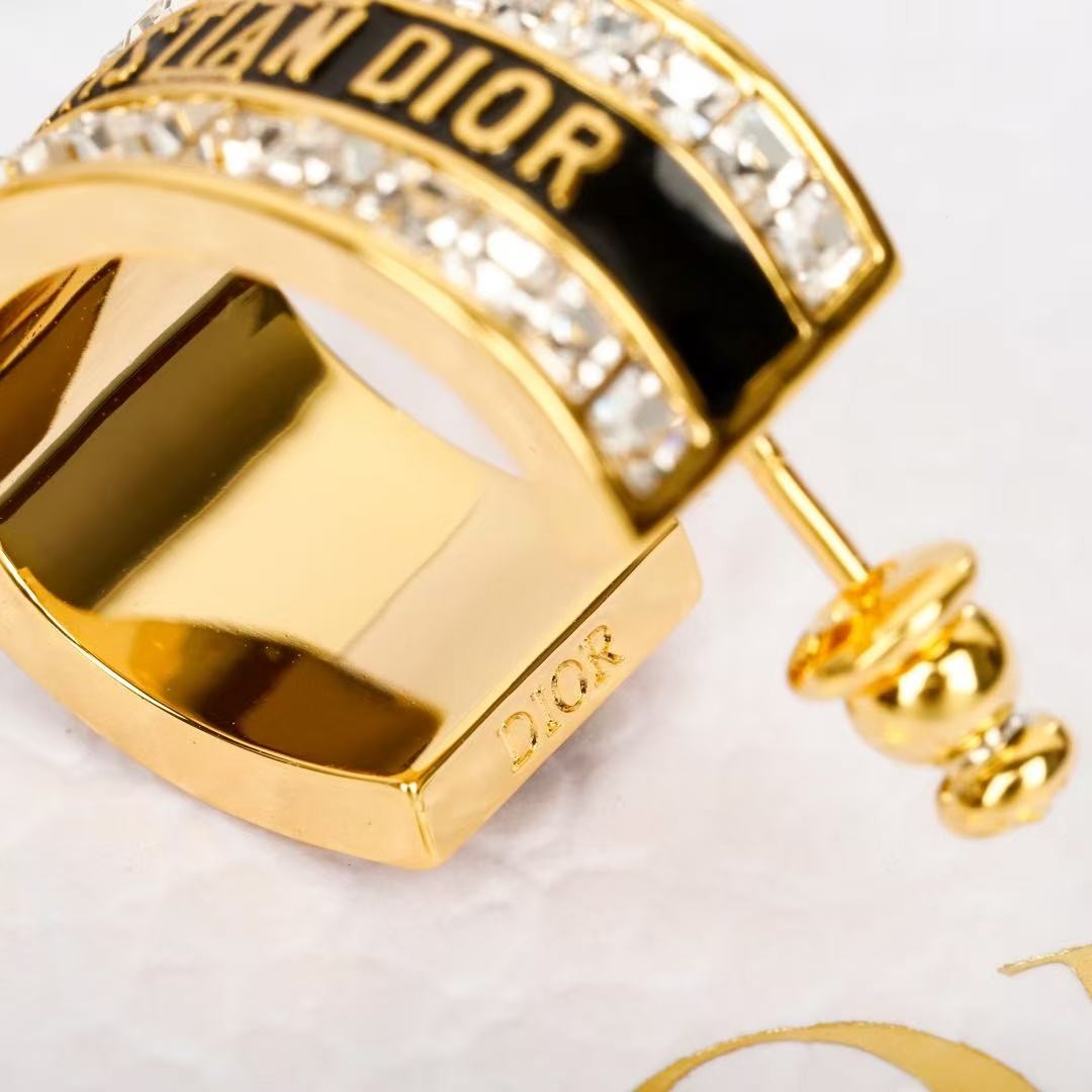 <p>DIOR&nbsp;排钻珐琅耳环</p>