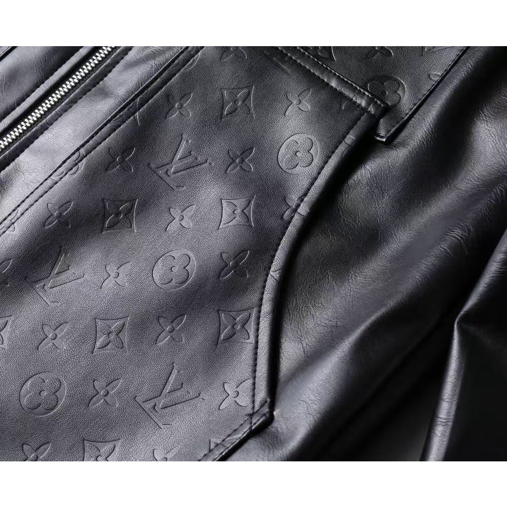 <p>LV 男士皮夹克外套(黑)</p>