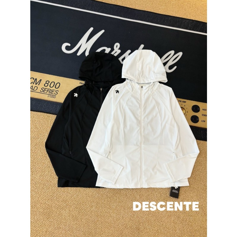 <p>DESCENTE 連帽防曬外套(白/黑)</p>