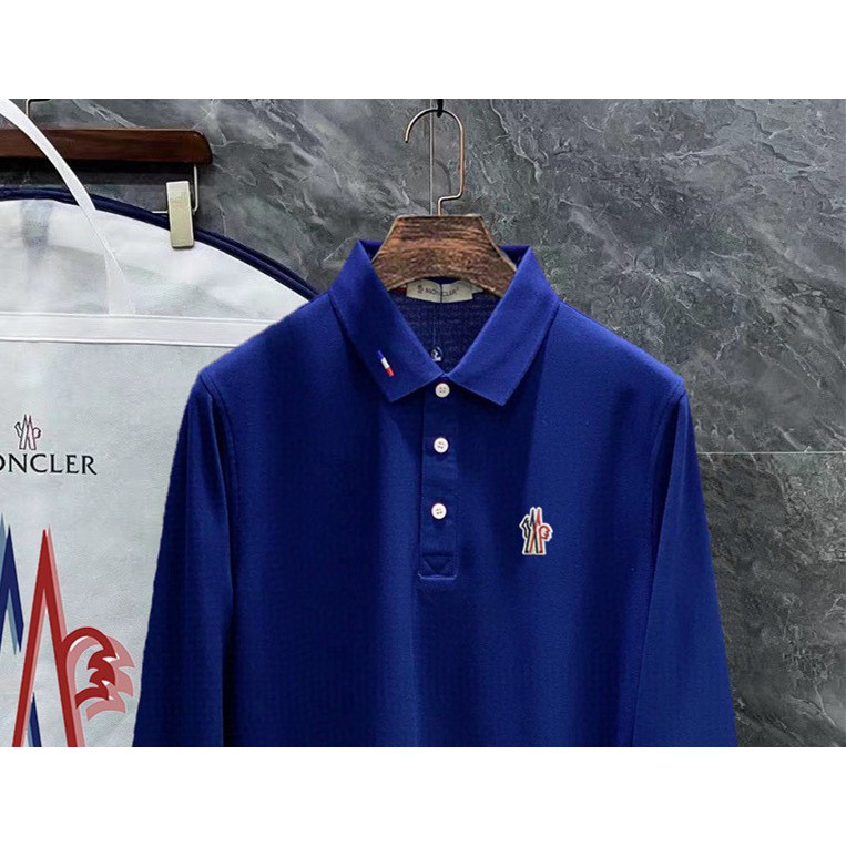 <p>MONCLER 立体徽标翻领长袖Polo衫(藍)</p>