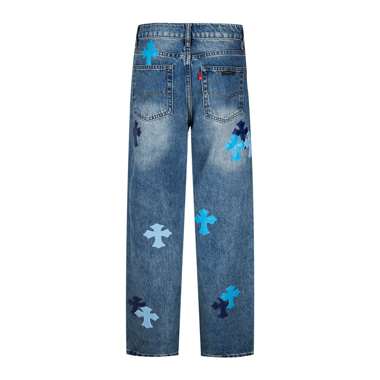 <p>CHROME HEARTS 微喇浅蓝多皮爆款牛仔裤(1796#)</p>