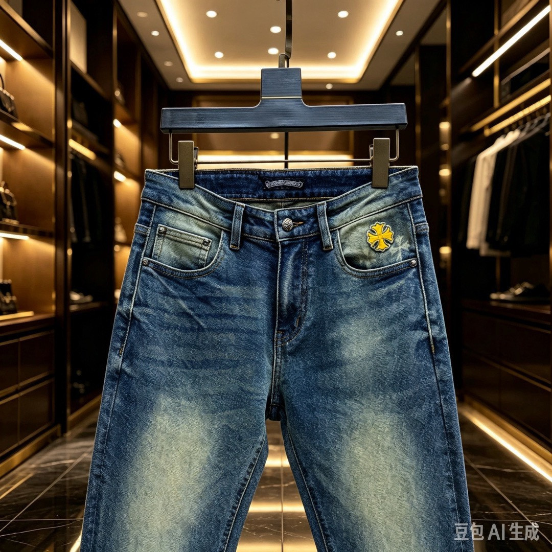 <p>CHROME HEARTS 欧洲专柜新款修身小直筒牛仔裤</p>