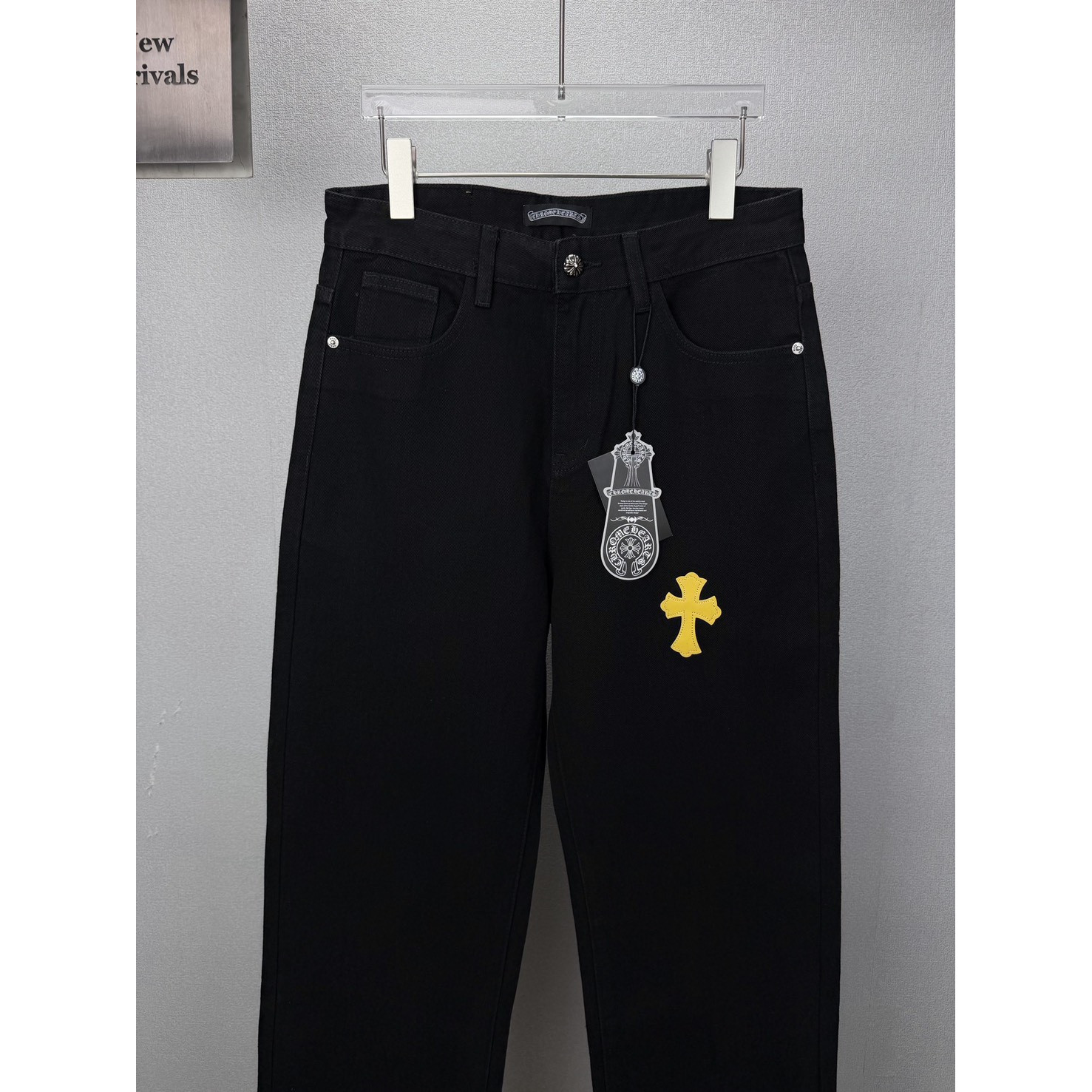 <p>CHROME HEARTS 黃十字架牛仔裤</p>