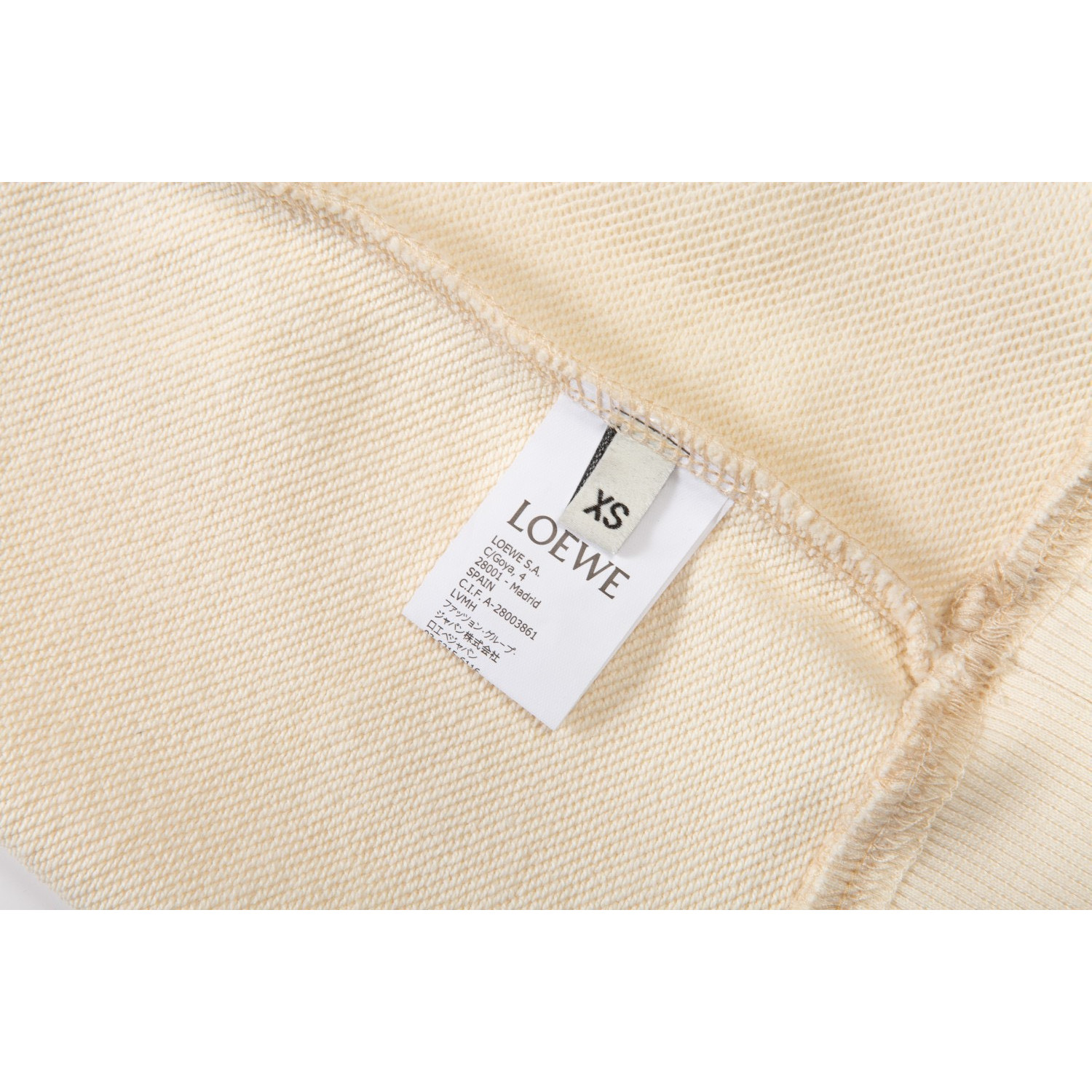<p>Loewe 火焰绣花logo皮口袋连帽卫衣(杏)</p>