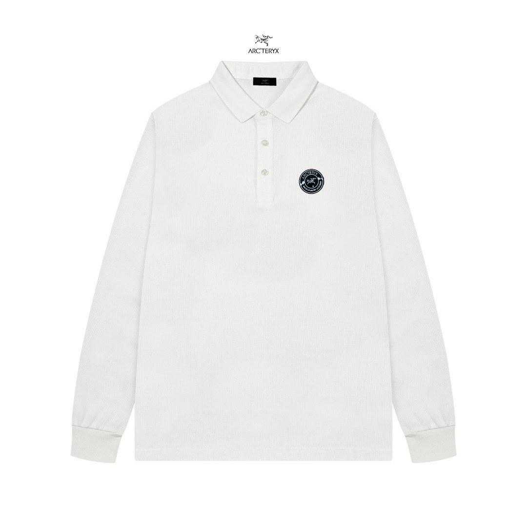 <p>Arc'teryx 男士高端珠地棉休闲长袖POLO衫(白)</p>