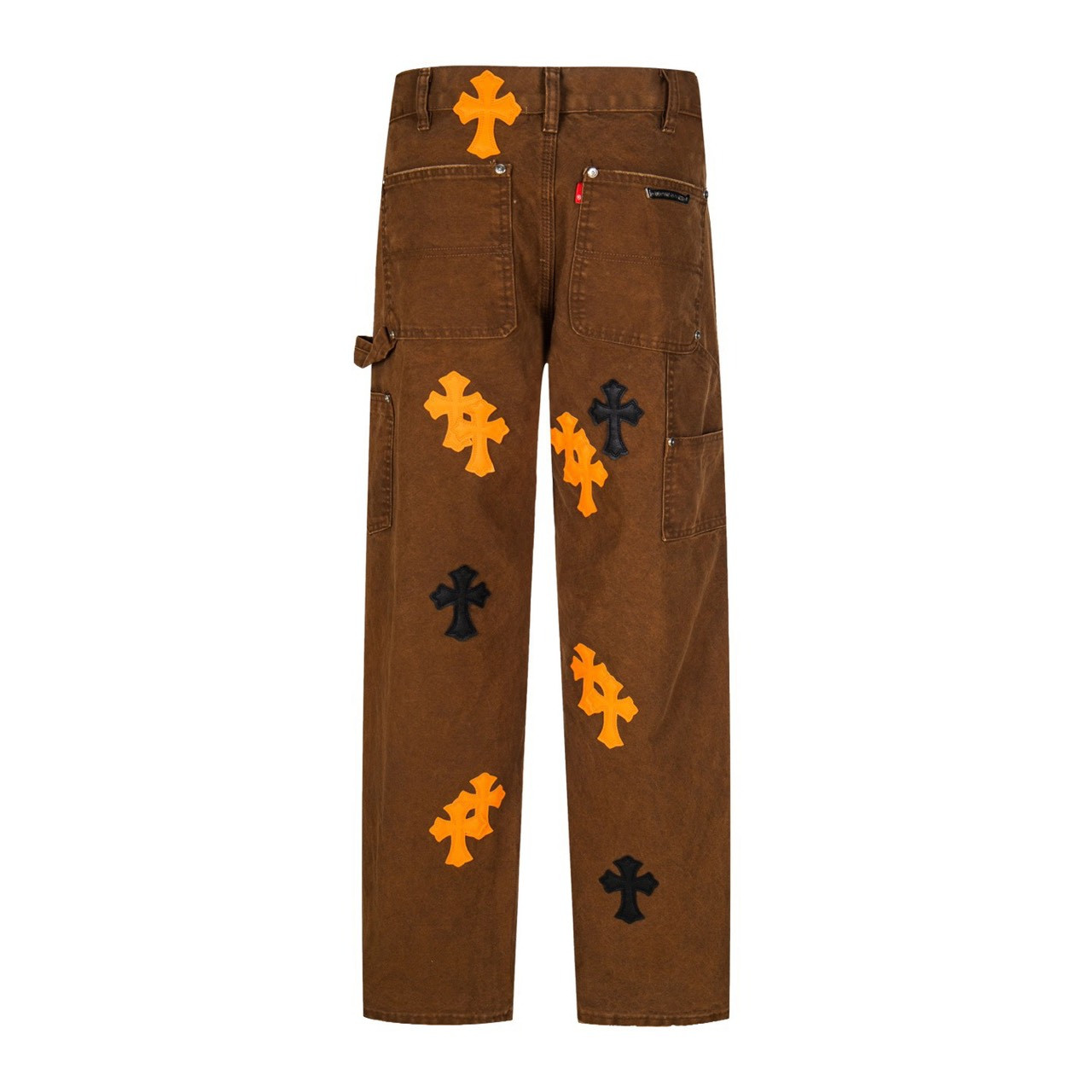 <p>CHROME HEARTS 棕伐木橙色多皮牛仔裤(1787#)</p>