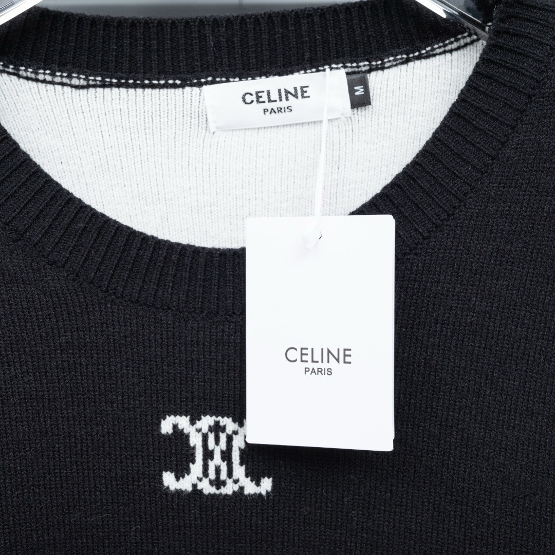 <p>CELINE 针织长袖毛衣(黑)</p>