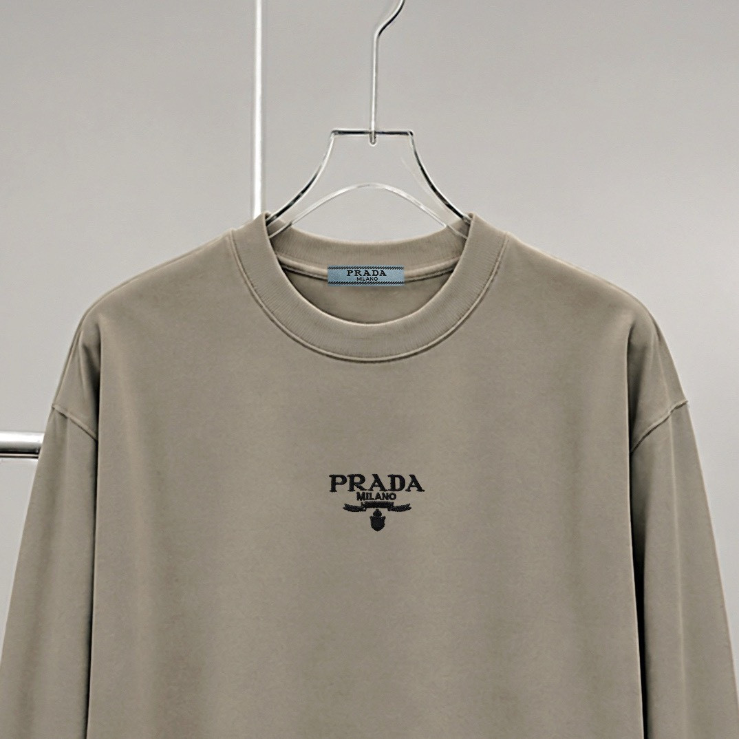 <p>PRADA&nbsp;刺绣字母T恤(咖啡色)</p>