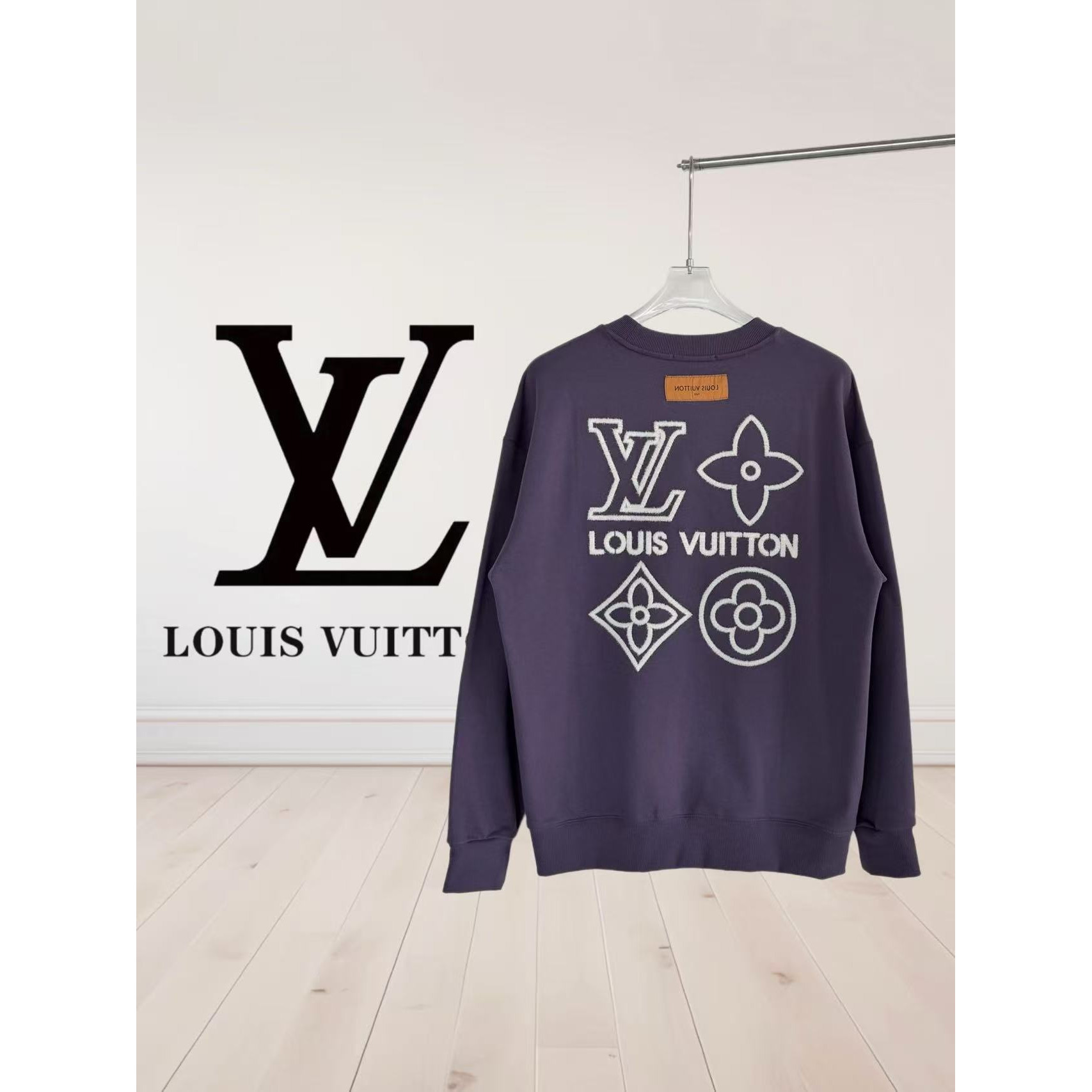 <p>LV&nbsp;刺绣圆领卫衣(紫)</p>