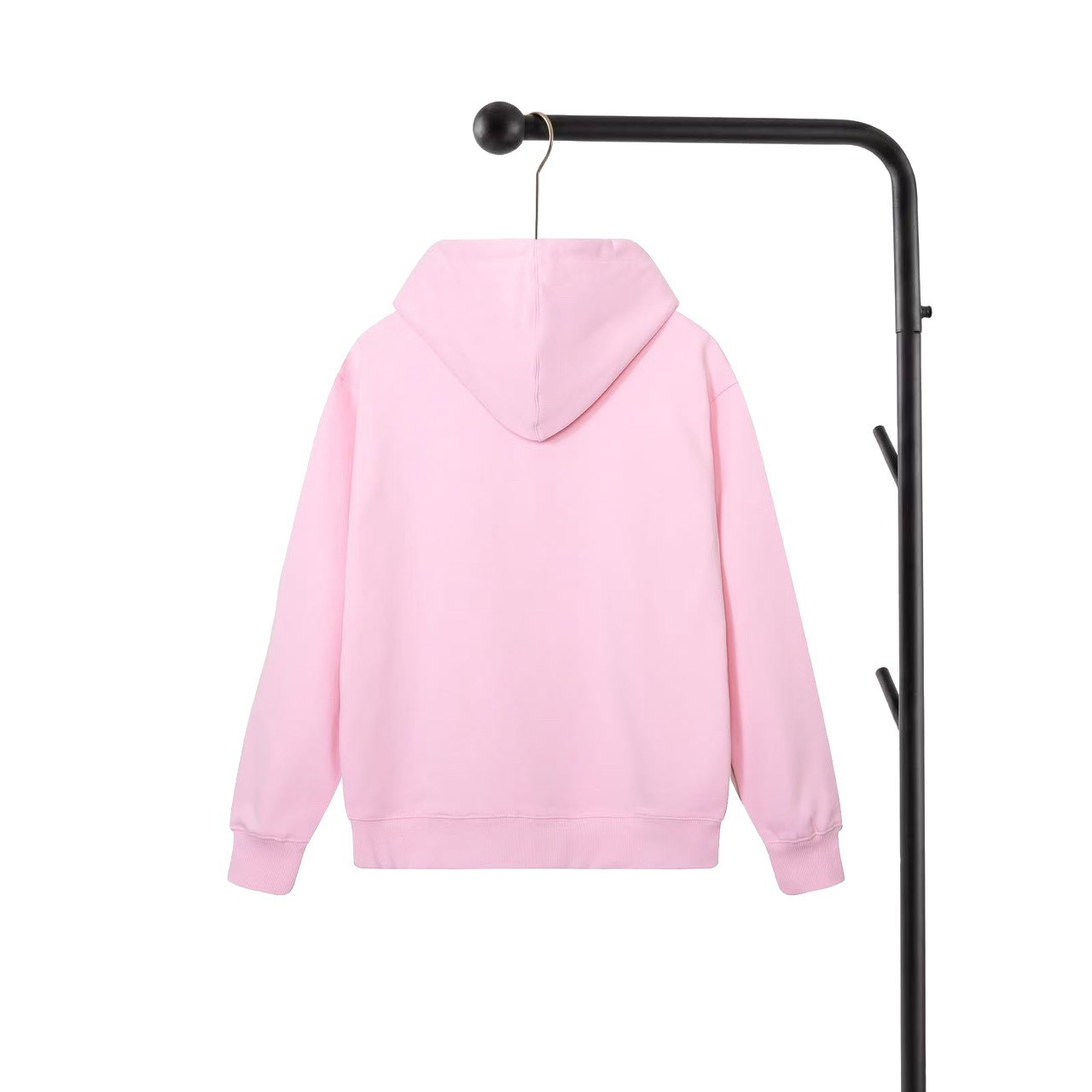 <p>Loewe 火焰绣花logo皮口袋连帽卫衣(粉)</p>