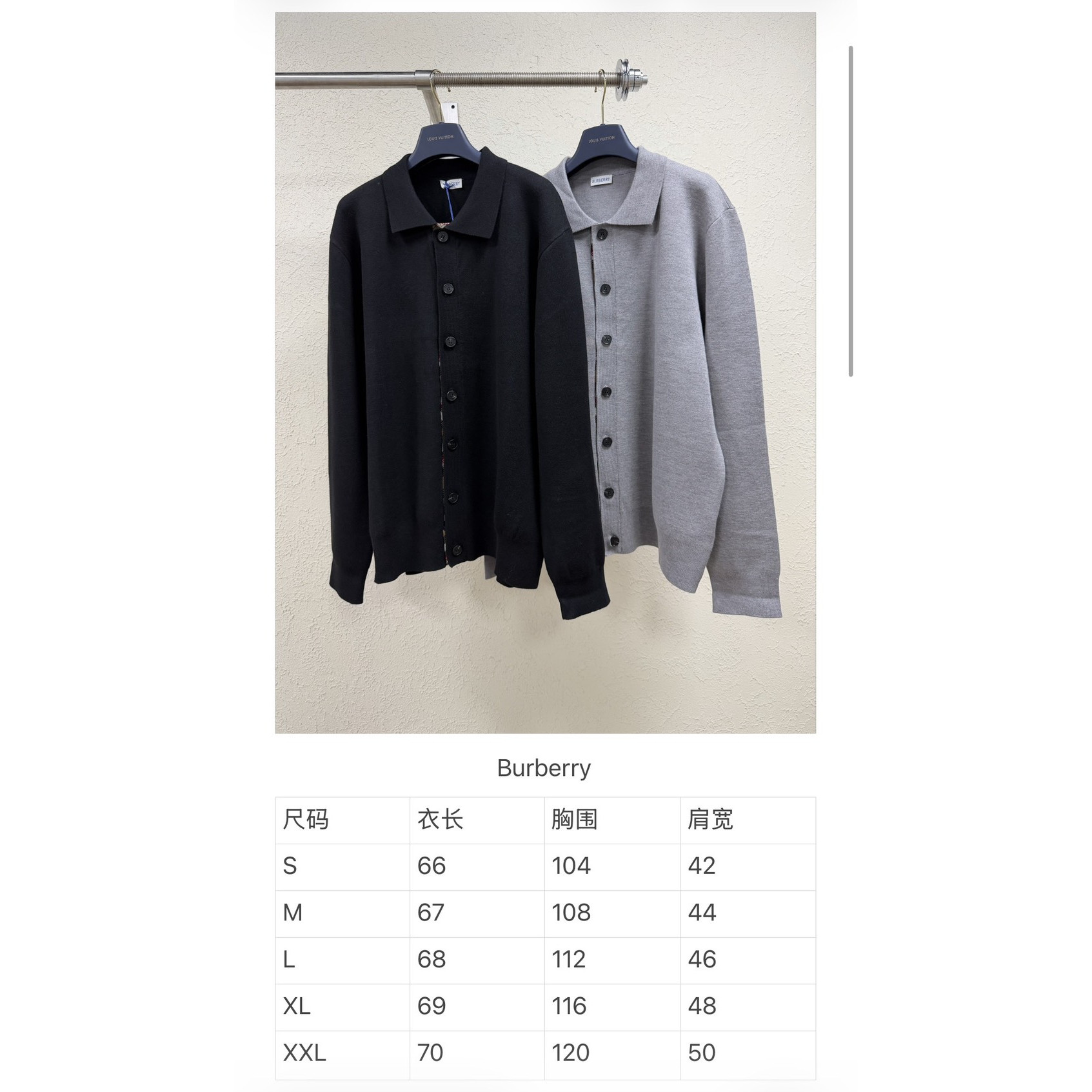 <p>Burberry 羊毛格纹装饰衣襟开衫衬衫(灰)</p>