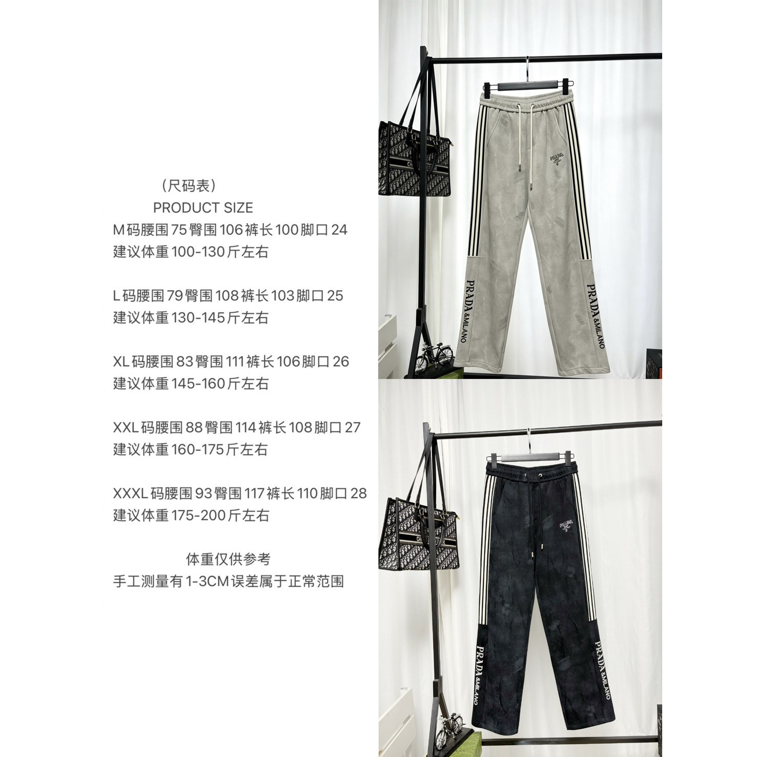 <p>&nbsp;Prada 休闲长裤(黑)</p>