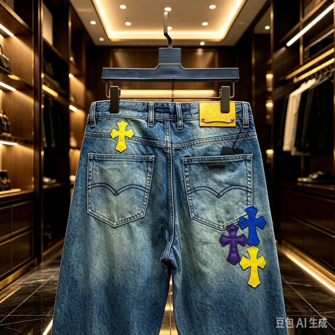 <p>CHROME HEARTS 欧洲专柜新款修身小直筒牛仔裤</p>