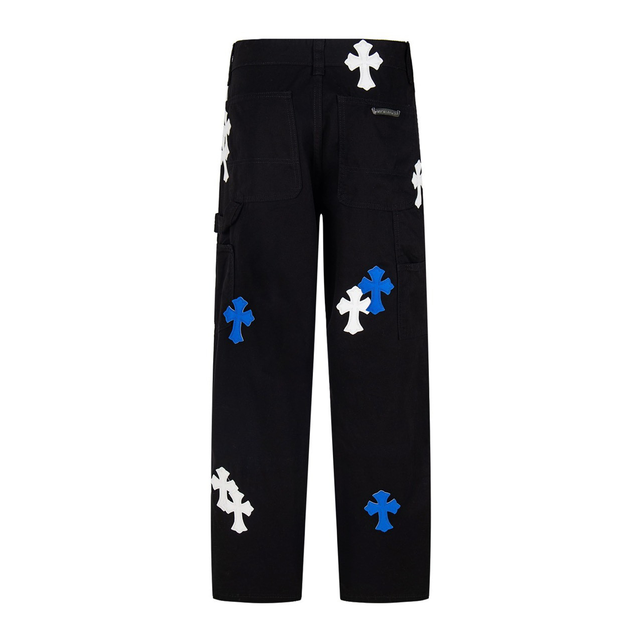 <p>CHROME HEARTS 伐木黑牛仔拼白蓝多皮爆款牛仔裤(1765#)</p>